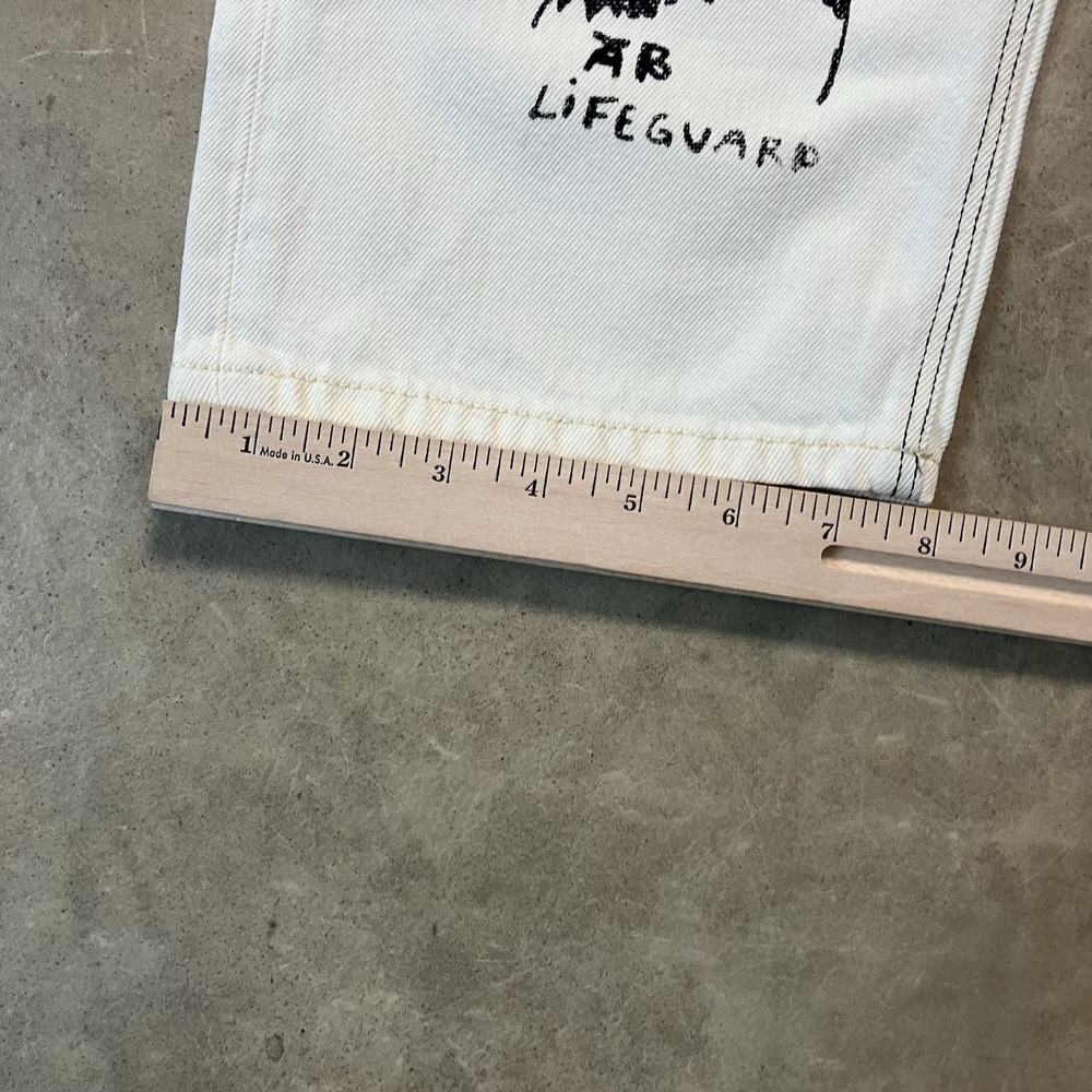 Scotch Soda Jeans Mens Size 33 White Hi Brutus Bye Popeye Denim Button Fly - Picture 8 of 16